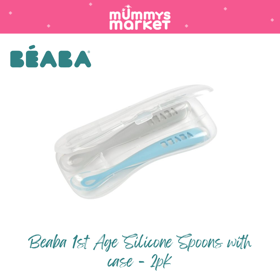 Beaba 1st Age Silicone Spoons with Case - 2pk